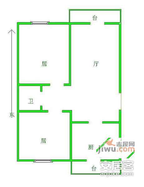 锦州里小区2室2厅1卫108㎡户型图