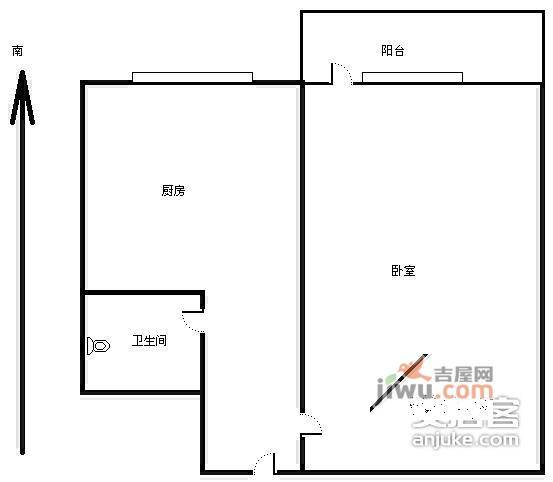 金辉里1室1厅1卫78㎡户型图