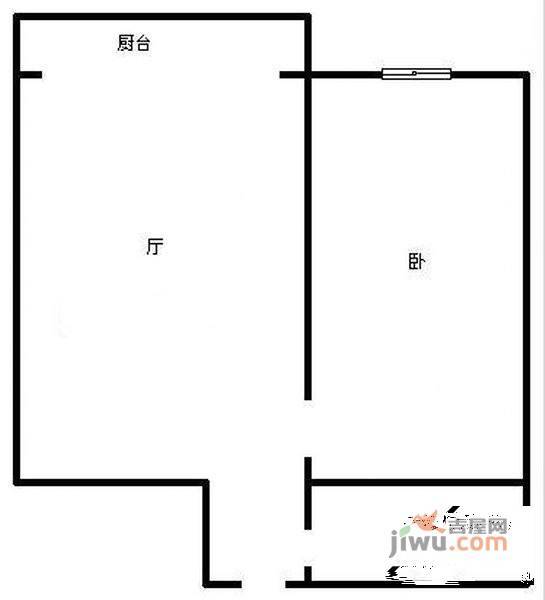 日盈里1室1厅1卫50㎡户型图