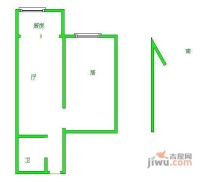 文安里1室1厅1卫43㎡户型图