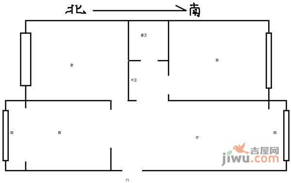 暖香里2室1厅1卫户型图