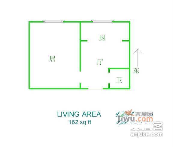 盛泰嘉园1室1厅1卫户型图