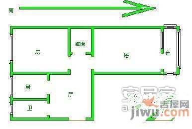 秀峰里小区2室1厅1卫75㎡户型图