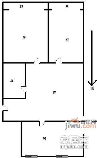 中裕园2室2厅1卫115㎡户型图