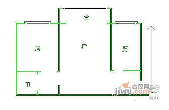 纪明家园1室1厅1卫56㎡户型图