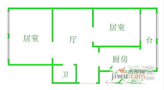 纪明家园2室2厅1卫110㎡户型图