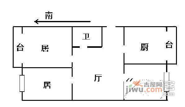 秋实园3室1厅1卫127㎡户型图