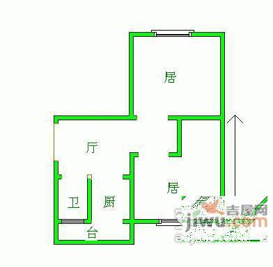 宜兴南里小区2室1厅1卫65㎡户型图