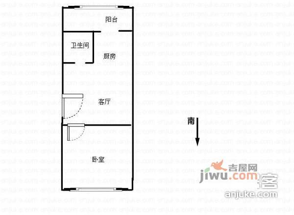 中宜里1室1厅1卫65㎡户型图