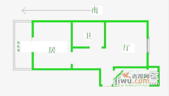 荣强里1室1厅1卫46㎡户型图