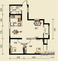 城市名居3室2厅2卫136㎡户型图