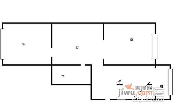 佳欣里2室2厅1卫户型图