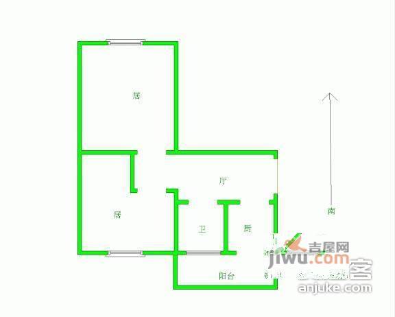 民泰里小区2室1厅1卫94㎡户型图