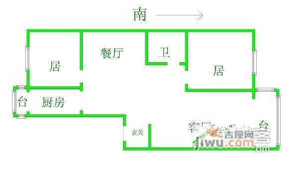 新闻里3室1厅1卫户型图