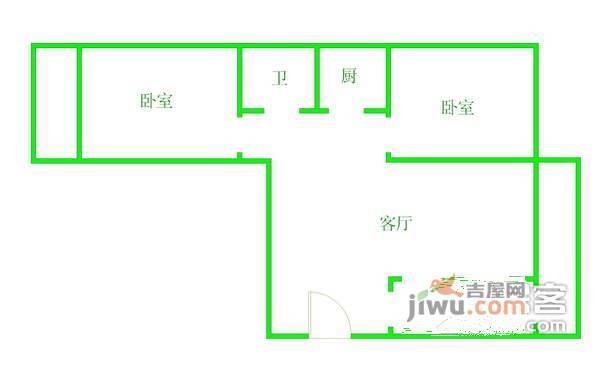 佳春里2室2厅1卫93㎡户型图