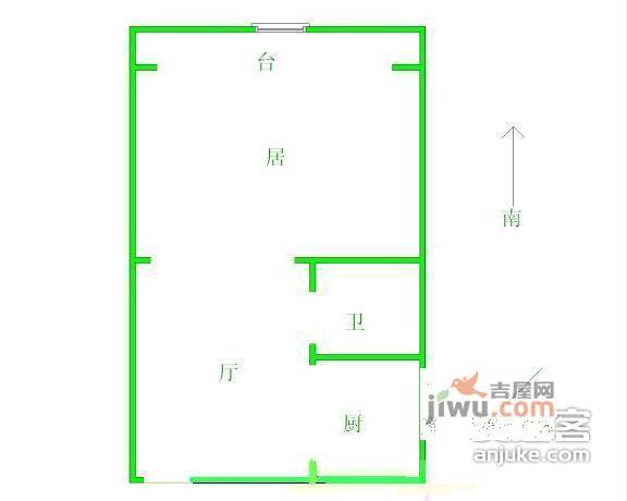 向荣里1室1厅1卫45㎡户型图