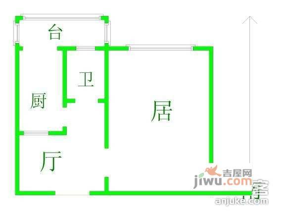 集贤里1室1厅1卫户型图