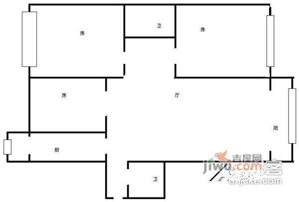 瑞盈园3室1厅1卫133㎡户型图