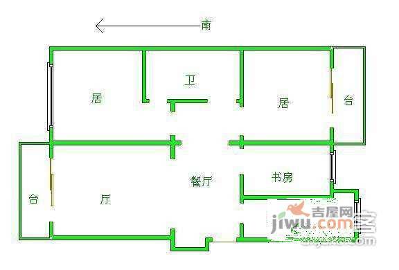 格调春天3室2厅1卫170㎡户型图