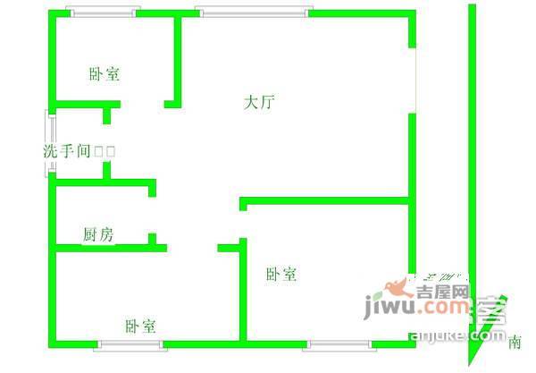 格调春天1室1厅1卫77㎡户型图