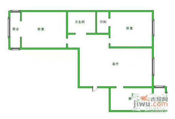 佳荣里2室1厅1卫76㎡户型图