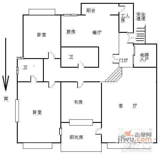 半岛豪庭5室2厅2卫188㎡户型图