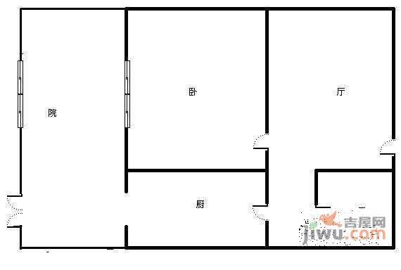 可园东里2室1厅1卫81㎡户型图