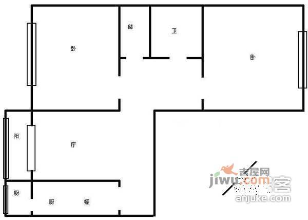 恒春里2室1厅1卫户型图