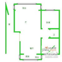 鸿正绿色家园2室2厅1卫116㎡户型图