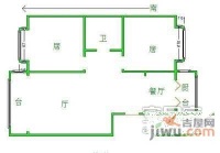 鸿正绿色家园2室1厅1卫130㎡户型图