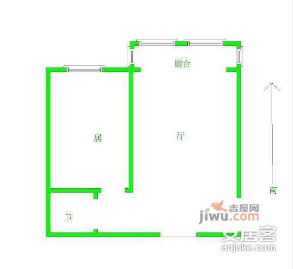 田园小区1室1厅1卫户型图