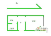 治国里1室1厅1卫58㎡户型图
