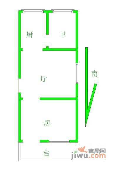 金海湾花园1室1厅1卫74㎡户型图