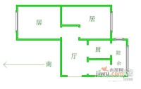 跃进里2室1厅1卫60㎡户型图