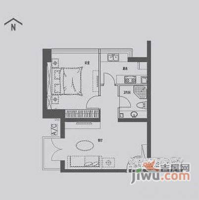 犀地国际公寓1室1厅1卫76㎡户型图