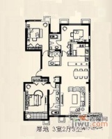 犀地国际公寓3室2厅3卫192㎡户型图