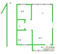 和平里2室1厅1卫74㎡户型图