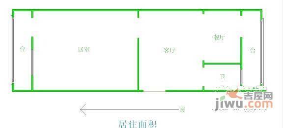 四化里1室1厅1卫40㎡户型图