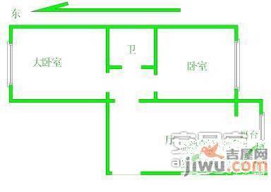 华江里2室1厅1卫68㎡户型图