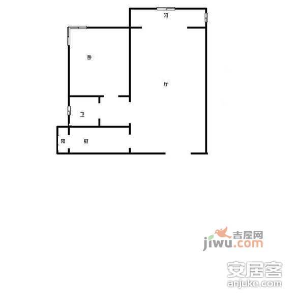 宝翠花都听景园1室1厅1卫户型图