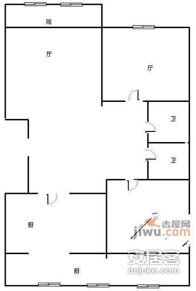 麦格里晓星园2室2厅2卫120㎡户型图