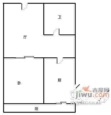 地华里1室1厅1卫76㎡户型图