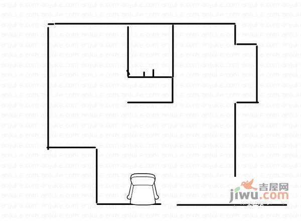 地华里1室2厅1卫77㎡户型图