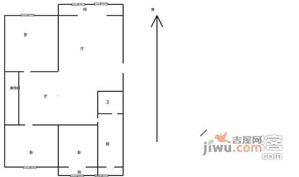 地华里2室2厅2卫108㎡户型图