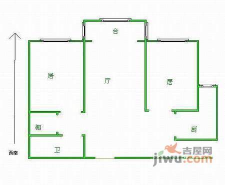 宝德里2室1厅1卫68㎡户型图