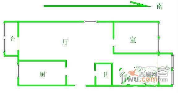 敬重里2室1厅1卫100㎡户型图