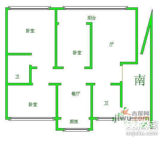 欧美风情小镇枫景家园3室2厅2卫172㎡户型图