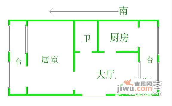 新闻西里1室1厅1卫户型图