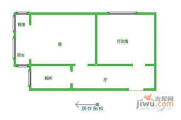 新闻西里1室1厅1卫户型图