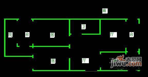 名都公寓2室2厅1卫115㎡户型图